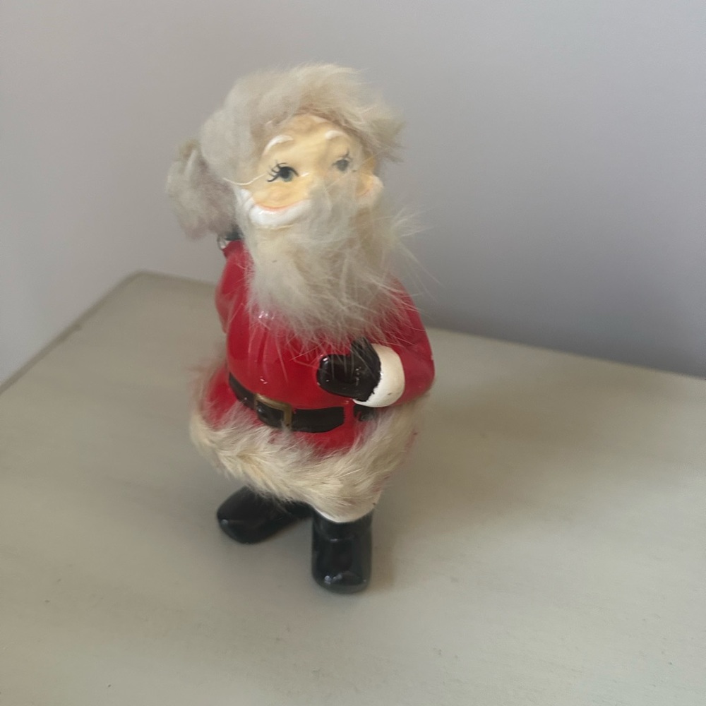 Vintage norcrest Santa with fur figurine